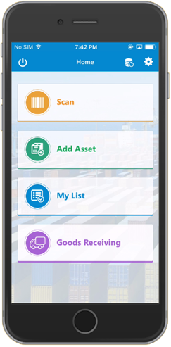 Home screen of mAssetTag