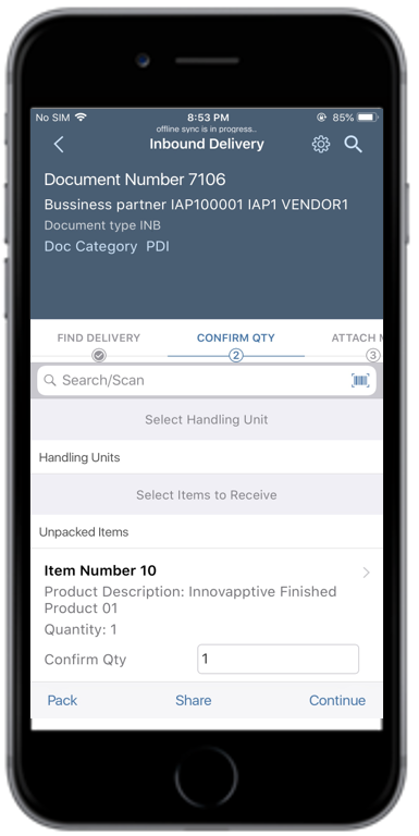 Inbound Delivery Line Items
