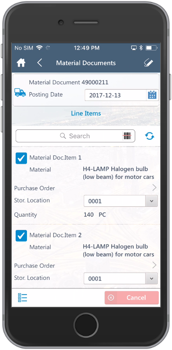 Cancel Material Document