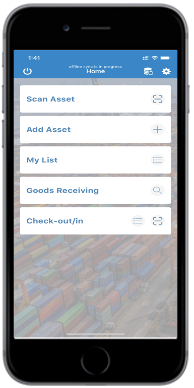 Home screen of mAssetTag