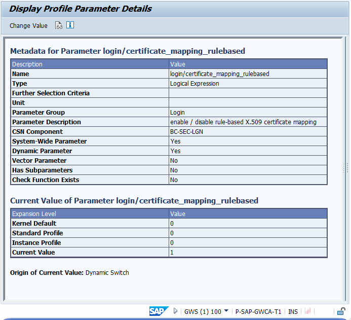 Rule Based Profile Parameter
