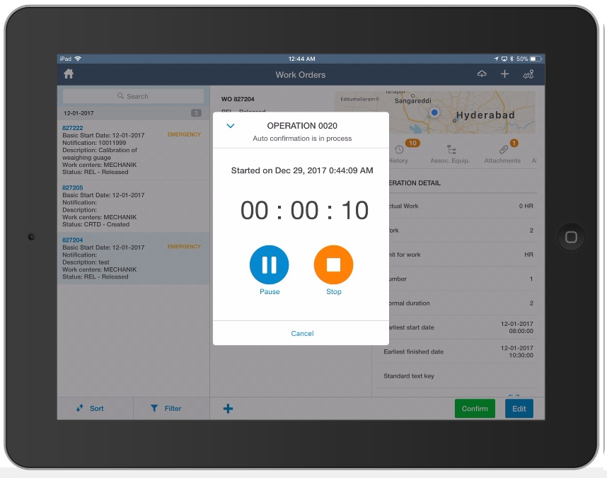 Image of work orders auto confirmation