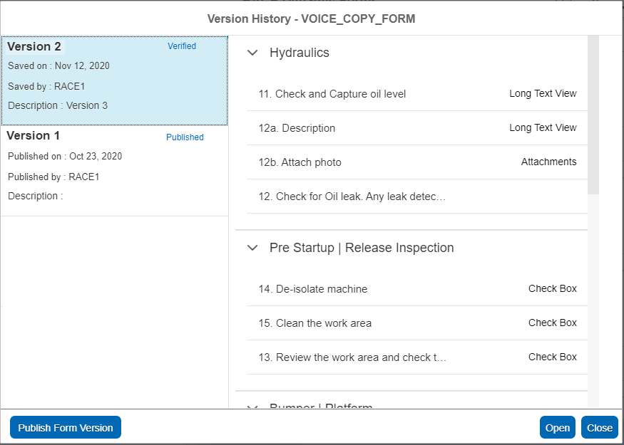 Publish Form