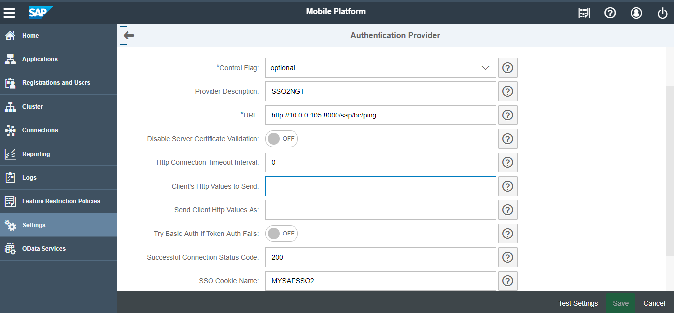 Security profile for HTTP Authentication