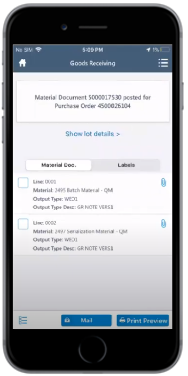Goods Receipt using Purchase Order Posting