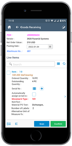 Goods Receiving Purchase Order Details