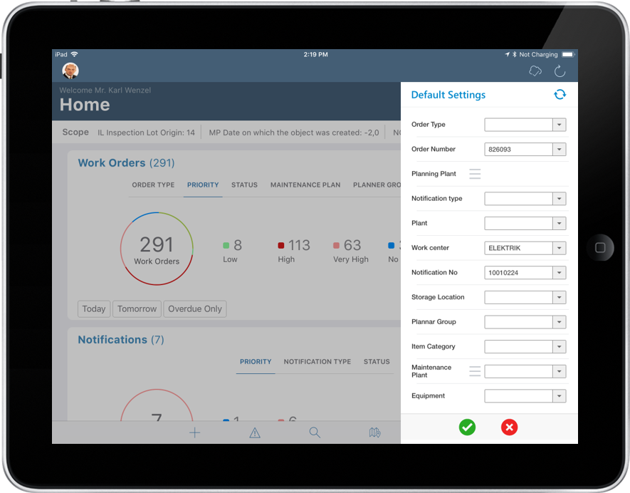 Configure default values