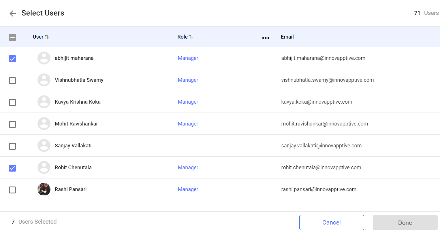 Modify User List