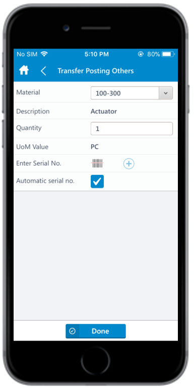 Transfer Posting Others - Line Items