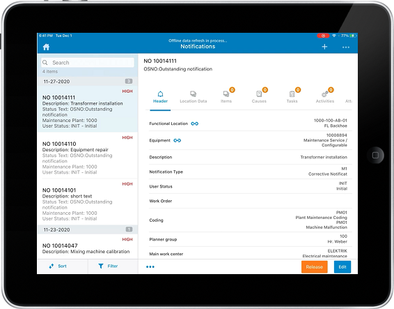 Image of Notifications screen