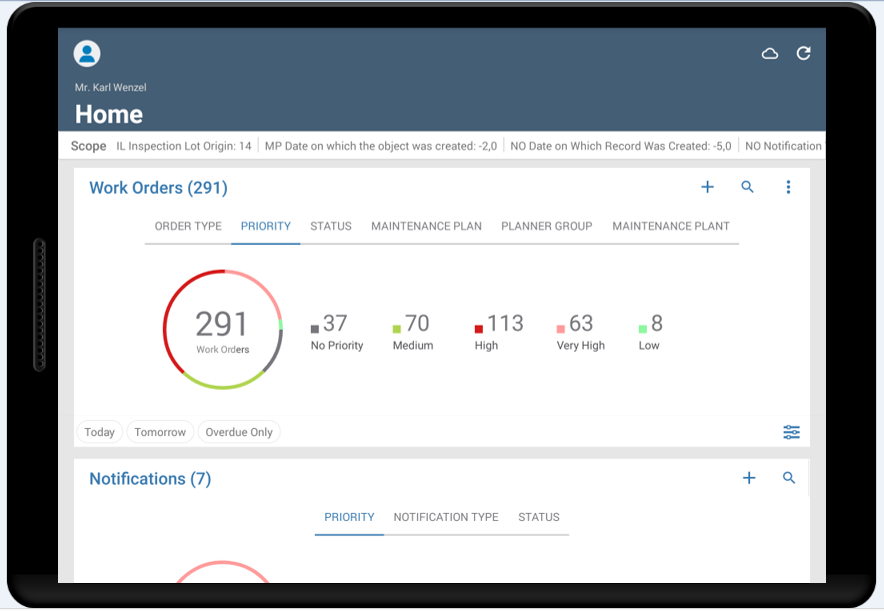 Image of application screen on Android