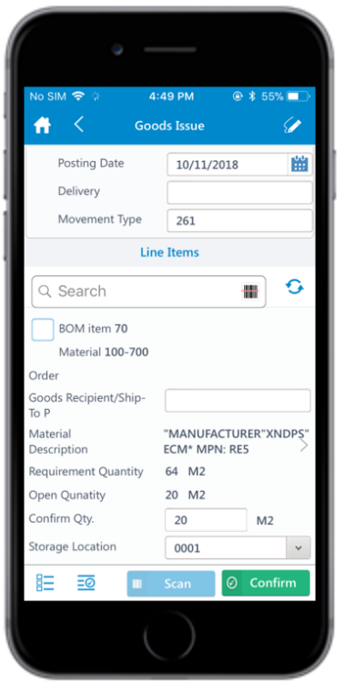 Goods Issue using Order