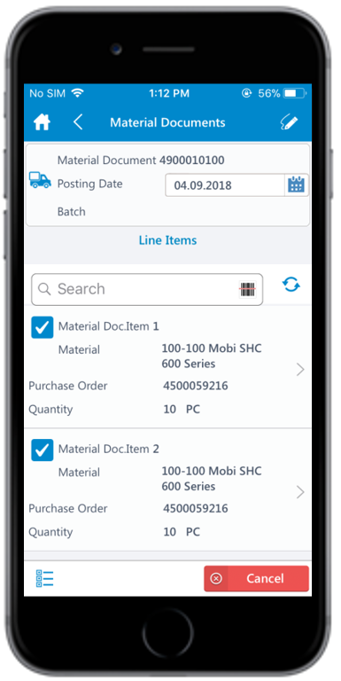 Goods Receiving Material Document Line Items
