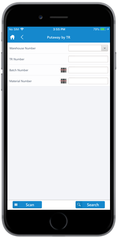 Putaway by TR Search