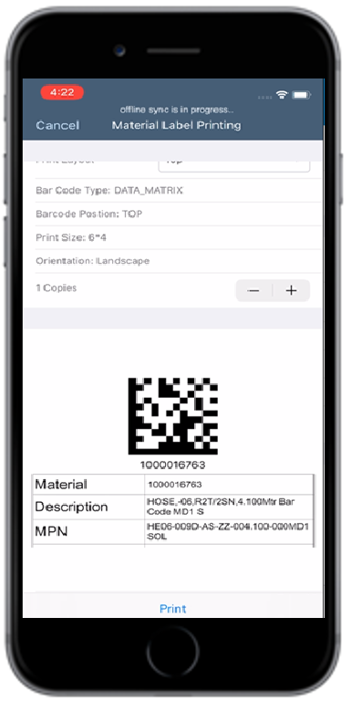 Label Printing Details