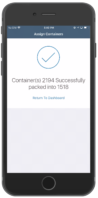 Container(s) Transferred Confirmation