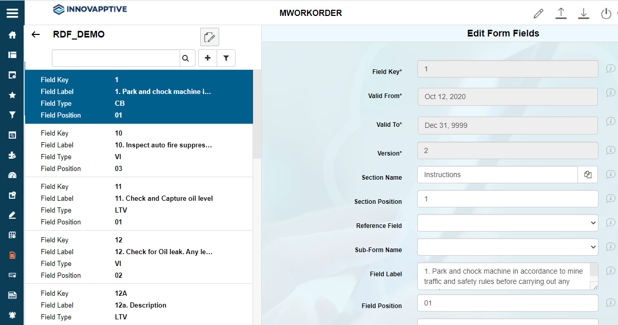 Searched Form Details