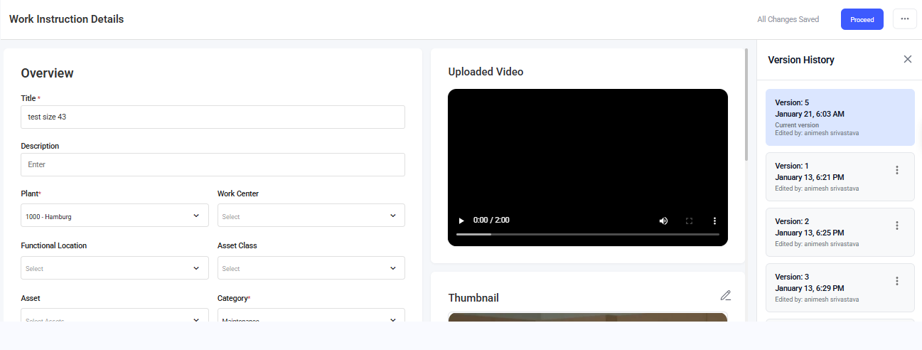 Click All Version View and Restore Version History