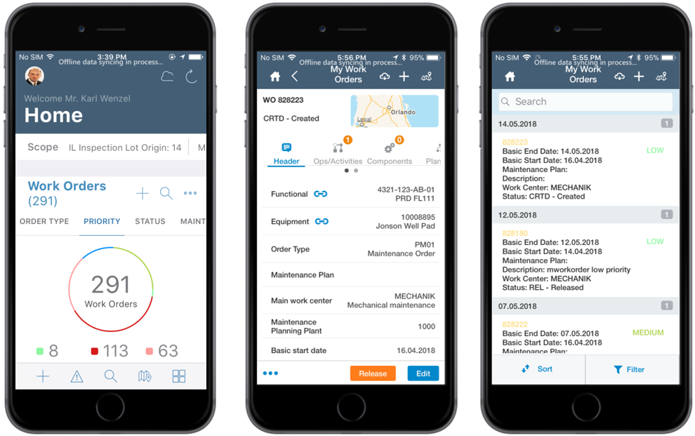 Image of application screen on iOS