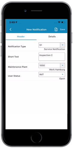 Image of Notification create screen