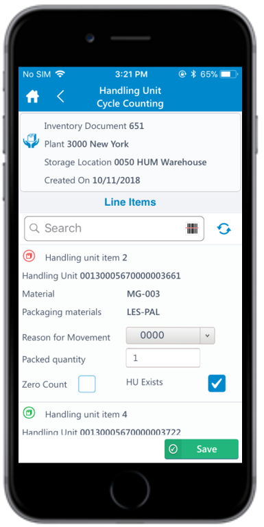 Handling Unit Line Items