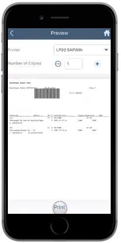 Print Label for Product Warehouse Task