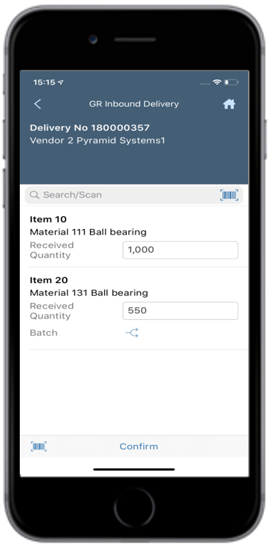 Inbound Delivery Line Items