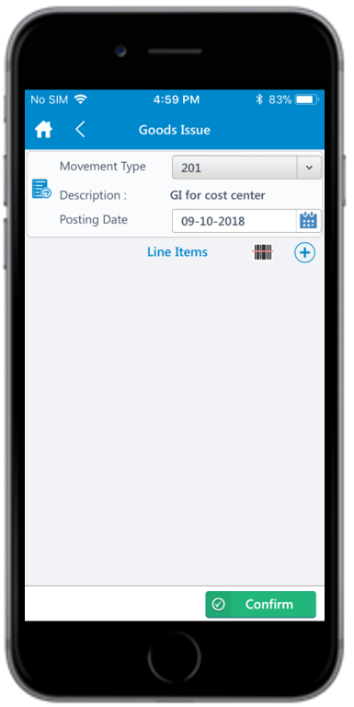 Goods Issue using Movement Type