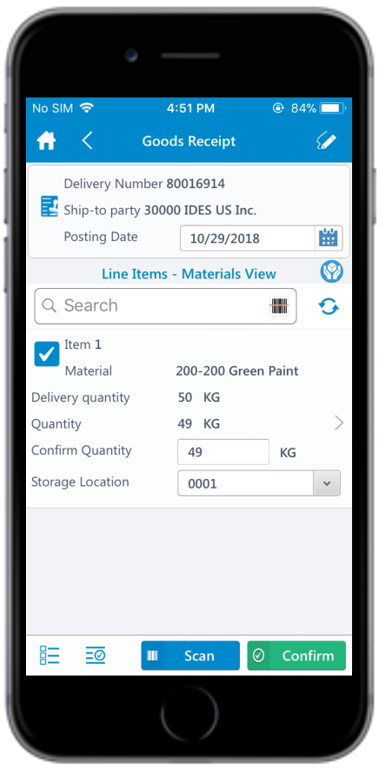 Goods Receiving using Outbound Delivery