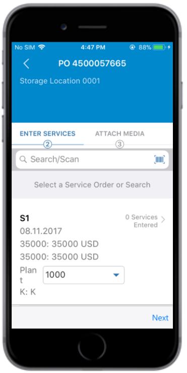 Enter Services tab