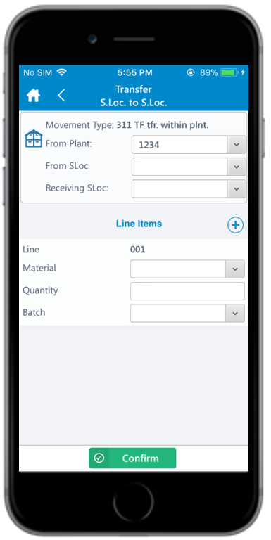 Transfer Posting SLOC to SLOC Line Items