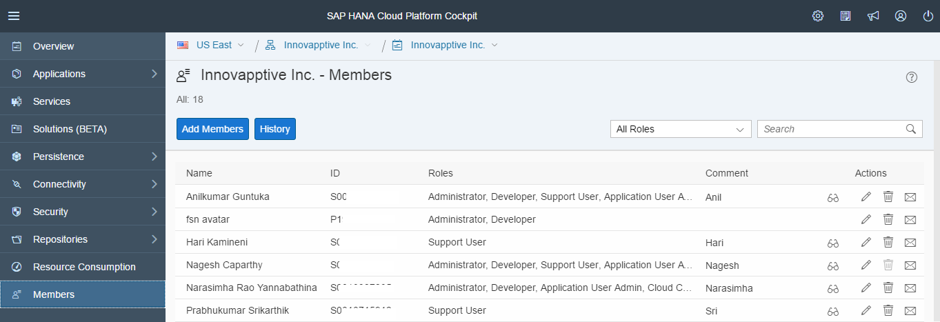 SAP BTP Account Members